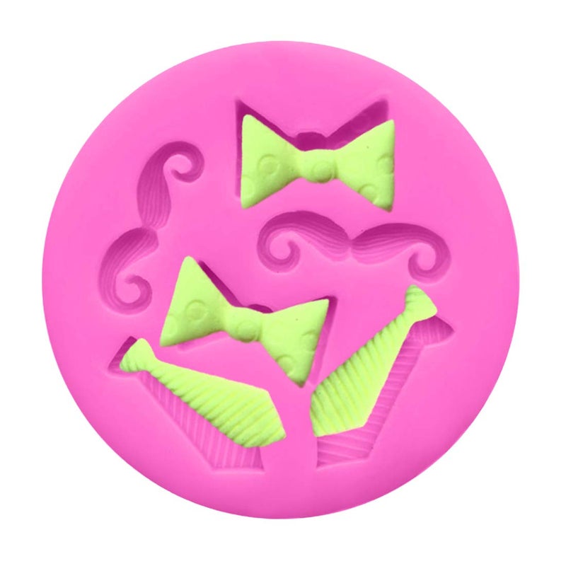 DonLeeving Luckycivia 4 PACK Bow Ties Beard Mini Silicone, Candy Chocolate Fondant Mold, Silicone Cake Mould - Image 3